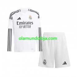 Camisola Real Madrid Criança Equipamento Primeiro 2024-2025 Manga Comprida